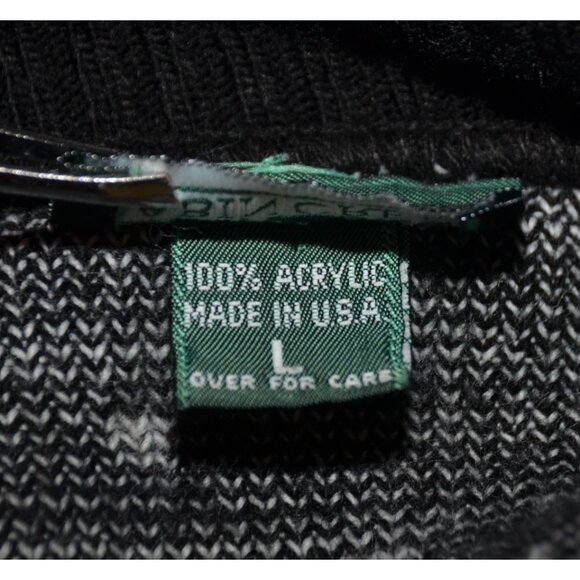 Cabin Creek Ladies L Unisex Black Sweater Geometric Snowflake Holidays Christmas - Picture 7 of 8